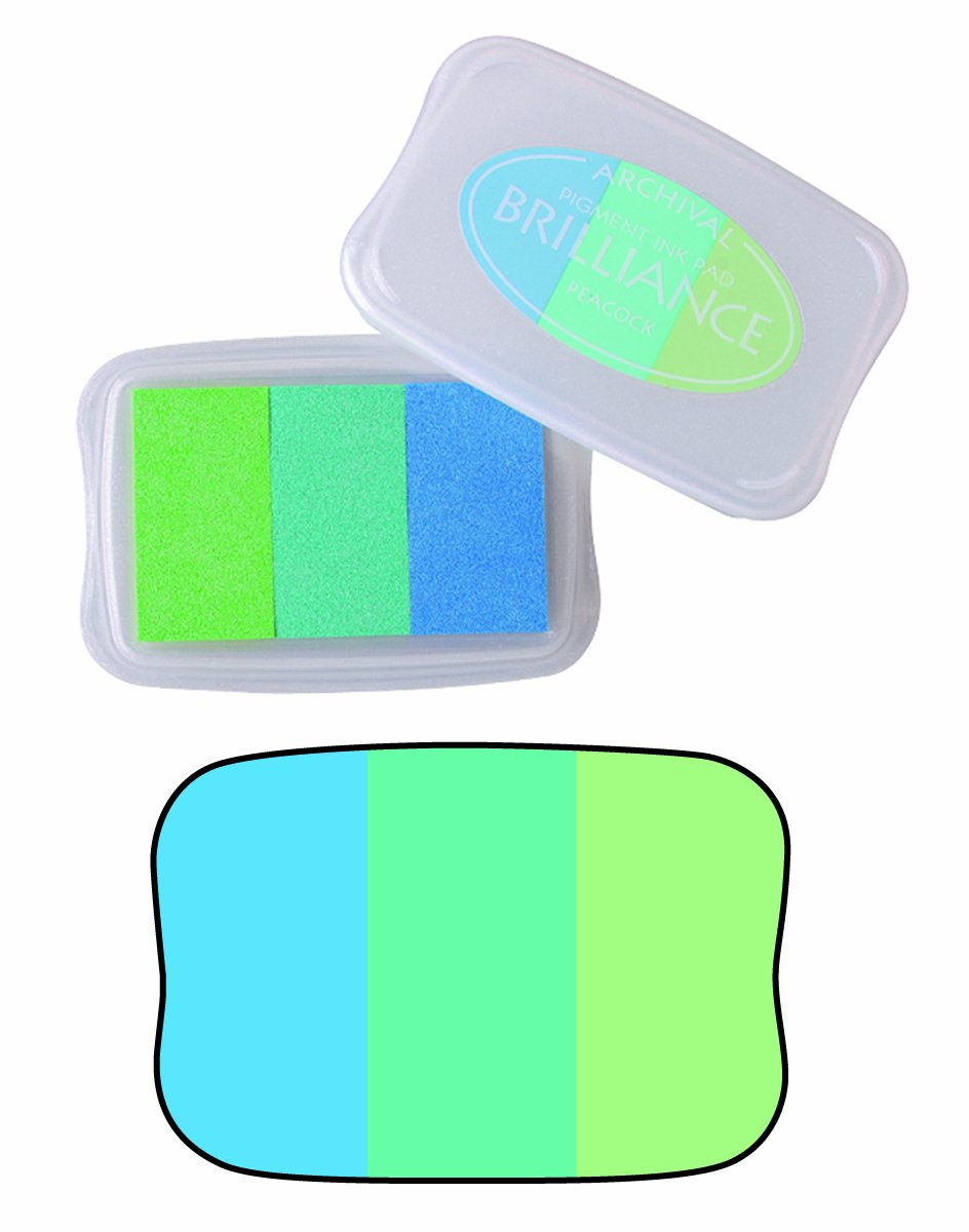 Tsukineko Brilliance Peacock 3-Colour Ink Pad