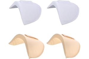 FIVEGOGO 2 Pairs Set-in Shoulder Pads Thickness 1.5cm Breathable Sponge Pads High Low Shoulders Enhancer for Women Men Clothes Blazer Suit Coat Jacket Shirt Sewing Supplies(Black & Skin & White) (White+Skin)