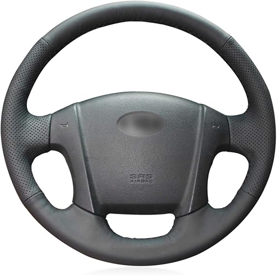Funda Para Volante De Cuero Sintético Y Fibra De Carbono Para KIA - 15 Pulgadas, Negra, Con Garantía De 1 Año