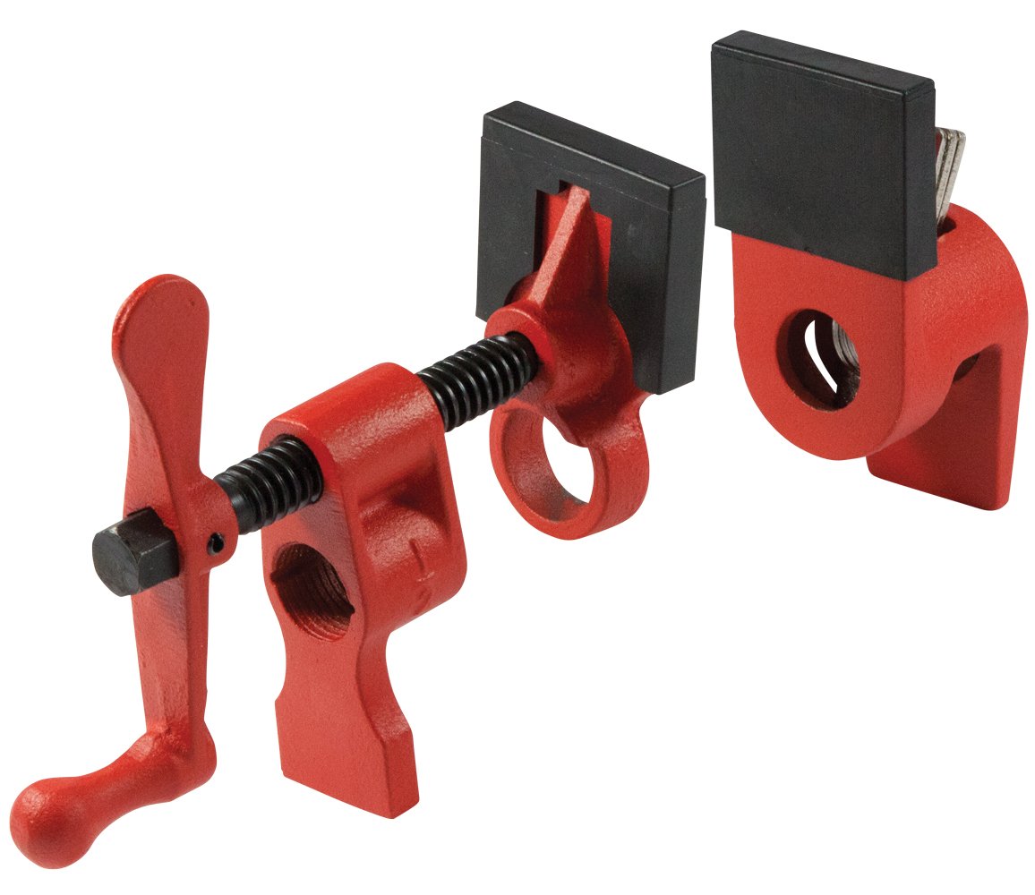 BESSEY PC12-2 1/2" Traditional Pipe Clamps - Incredibly Versatile, Easy to Assemble, Essential Workshop Clamp for Woodworking, Carpentry, DIY and DIY Projects