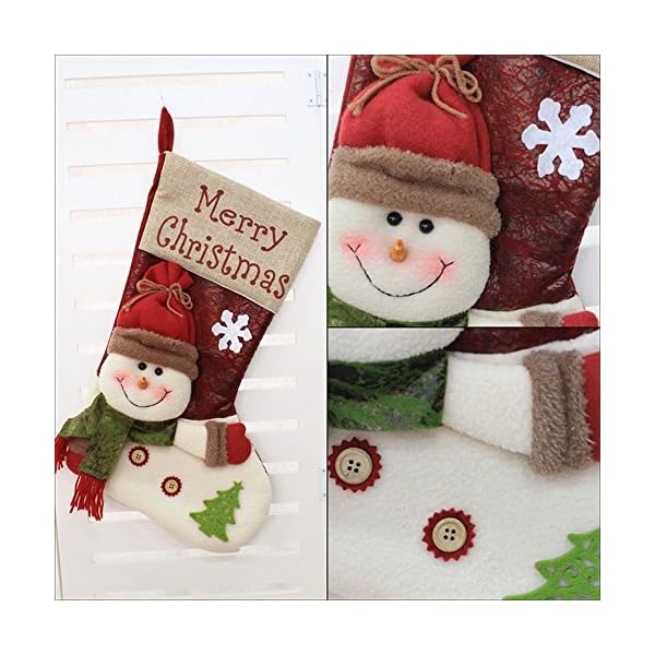 Disumos Christmas Stocking, Set of 2 Large Xmas Stockings Christmas Party Decorations Bags Socks Santa Reindeer Snowman… - Image 4