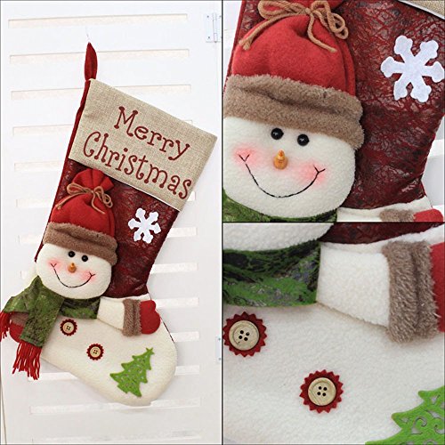 Disumos Christmas Stocking, Set of 2 Large Xmas Stockings Christmas Party Decorations Bags Socks Santa Reindeer Snowman… - Image 4
