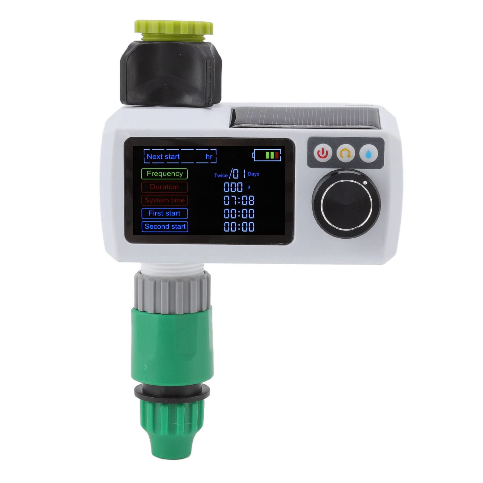 Sprinkler Timer, Solar Programmable Water Timer for Garden Hose with Rain Delay & Self Inspection, Outdoor Waterproof Automatic Irrigation Timer for Drip Irrigation and Lawn Watering System