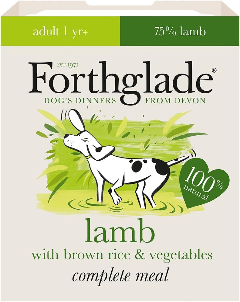 Forthglade 100 Percent Natural Dog Food Complete Wet Dog Food Lamb, Rice and Vegetables 395 g