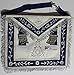 Masonic Apron -Past Master Apron Navy Blue Silver with Fringe (Blue & Silver)