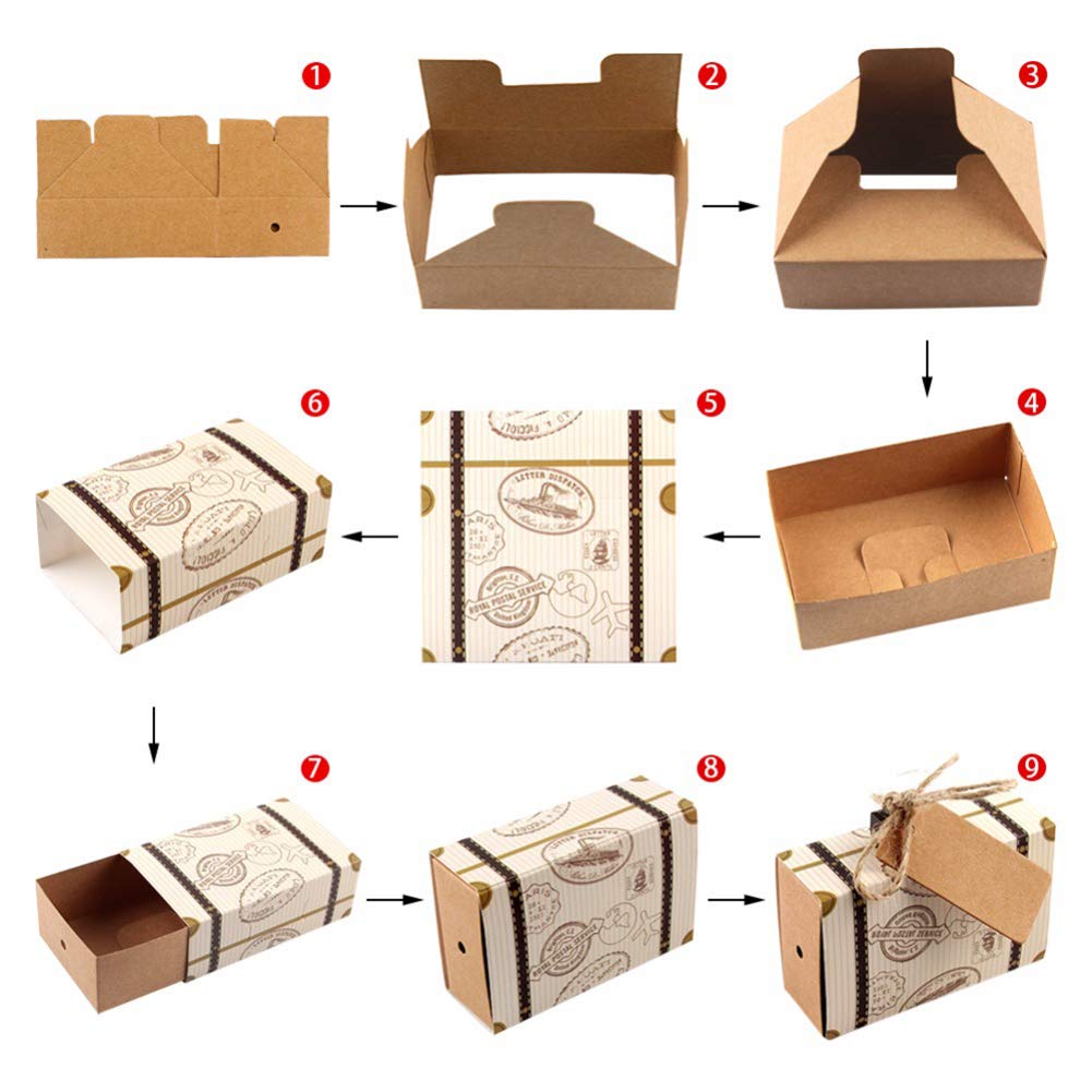 Hobby Creativi Cnnik 100 Pezzi Mini Valigia Scatola Bomboniera Bomboniera Carta Kraft Vintage Con Etichette E Spago Di Juta Per Matrimonio Viaggi A Tema Festa Ospite Bomboniera Doccia Nuziale Casa E Cucina Laaldeasanicolas Es