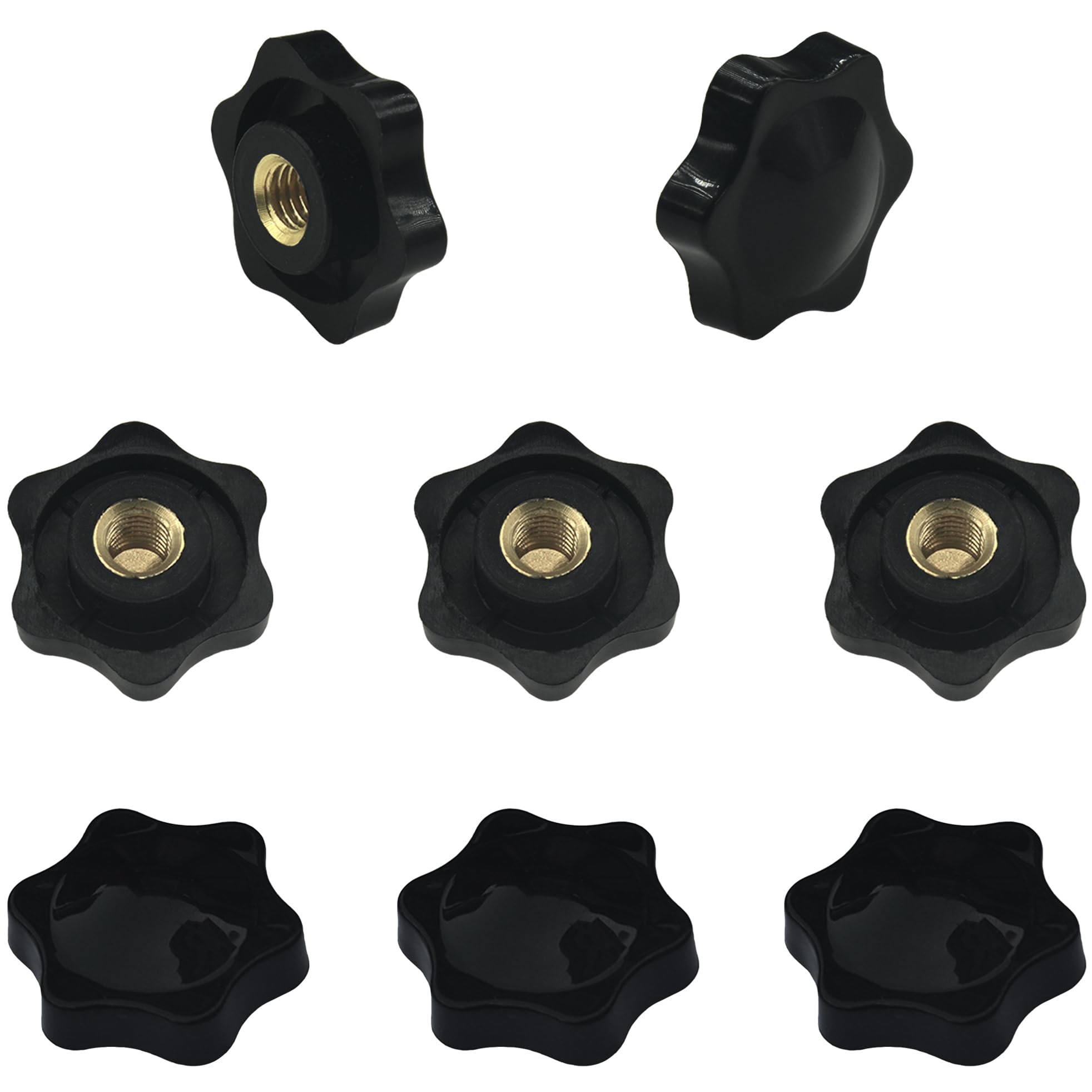 8 PCS Handle Wing Nuts,Clamping Star Knobs,Thumb Screws Nuts (M8*32mm)