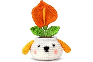 Nitlak Crochet Kit for Beginners, Plants Crochet Kit, Cartoon Potted Plant Crocheting Animals Kits, Complete Starter Knitting Kit for Adult with Step-by-Step Video Tutorials (Calla Lily)