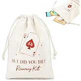 CEELGON 10 Pack Vegas Hangover Kit Bags for Bachelorette Birthday Party Favors Gifts 5" x 7" Drawstring Recovery Kit Goodie Pouch Girls Trip Emergency Supplies (Red)