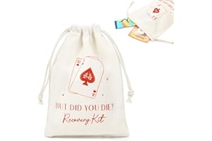 CEELGON 10 Pack Vegas Hangover Kit Bags for Bachelorette Birthday Party Favors Gifts 5" x 7" Drawstring Recovery Kit Goodie Pouch Girls Trip Emergency Supplies (Red)