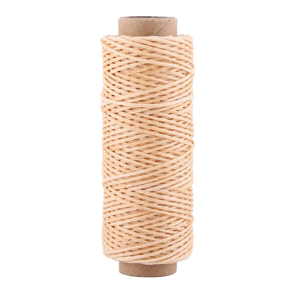 All Purpose Sewing Thread Spools Polyester Sewing Threads for Drapery, Beading, Purses, Leather, 55 Yards, High Strength(Beige)