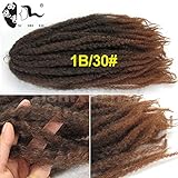 3Pcs Hot Sale 18'' 100g Afro Kinky Curly Twist Hair Crochet Braids Marley Braid Hair Extension Senegalese Twist Crochet Braiding Hair (1B/30#)