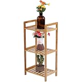 Étagère En Bambou Relaxdays - 3 Niveaux 79x33x33cm - Pour Salle De Bain Ou Cuisine - Naturel