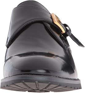 anne klein black patent leather flats