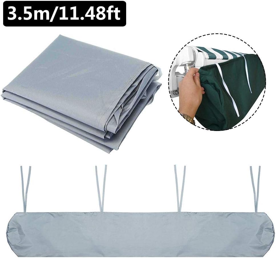 Green Bay Grey Garden Patio Awning Canopy Sun Shade Shelter Replacement Fabric - 4.5m X 3m