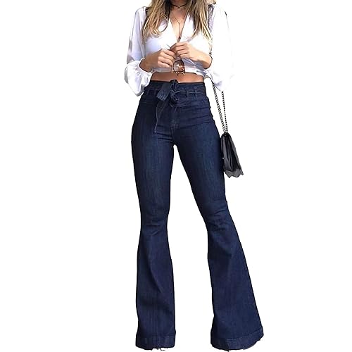 Pantete Womens High Waisted Bell Bottom Jeans Denim High Rise