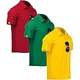 ZITY 3 Pack Mens Polo Shirt Short Sleeve Sports Performance Business Casual Golf Shirts for Men Collared Tactical T-Shirts