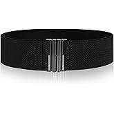 JIEYAO Wide Elastic Waist Belts for Women, Vintage Stretch Waist Belt Elastic Belt for Dresses with Lock Buckle