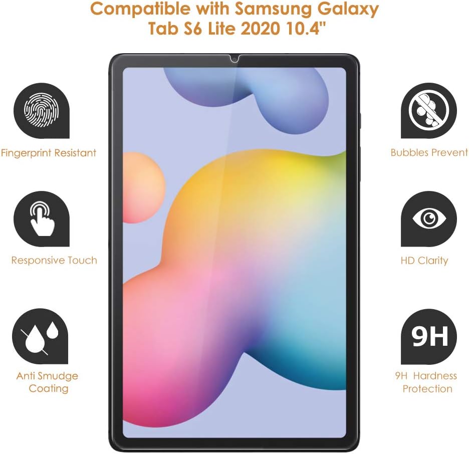 Hianjoo 2-Pcs Screen Protector Compatible With Samsung Galaxy Tab S6 Lite 10.4'' 2024/2022/2020 (SM-P620/SM-P625/SM-P613/SM-P619/SM-P610N/P615) - Image 3