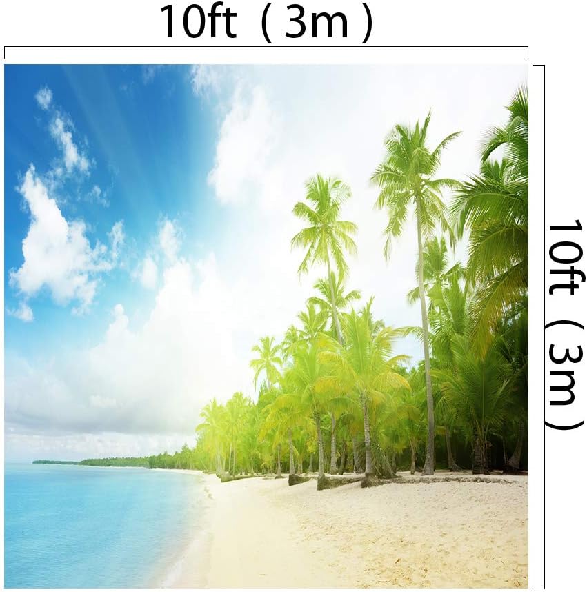 Amazon Com Rbqokj 10x10ft Caribbean Beach Backdrop Seaside Palm Tree Photography Background For Summer Holiday Photo Shoot Sea Beach Backdrop Prop Camera Photo