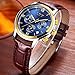 Men's Luxury Business Quartz Watch, LIGE Fashion Analog Chronograph Wrist Watch with Brown Leather Band ¡­