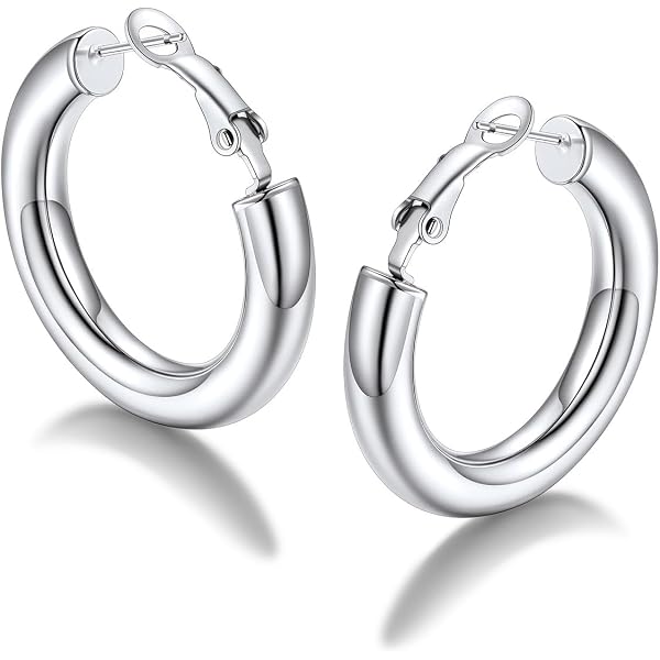 Gold Swirl Dangle Earrings For Women - Chunky Statement Hoop Earrings, Gold Plated
