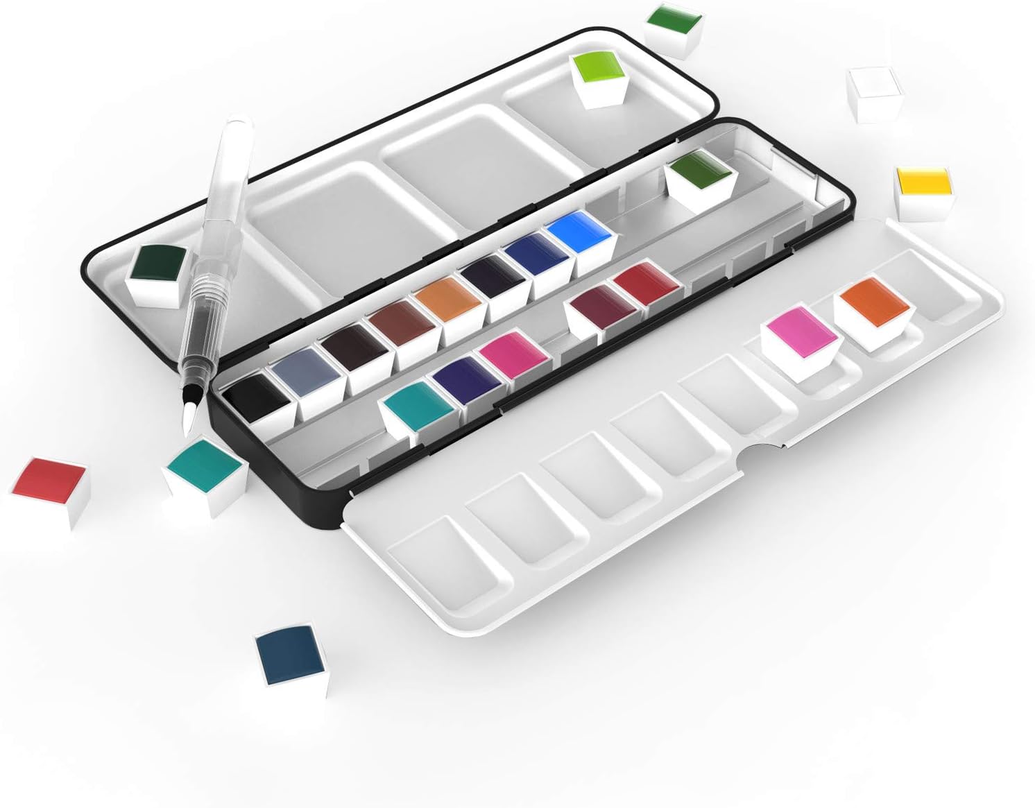 Creativepeak, Watercolour Paint Set, 24 Vibrant Watercolours with Blending Brush & Swatch Card - Image 4