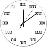 ArogGeld Binary Time Wall Clock Wall Clocks Battery Operated 15 Inch Quiet Non-Ticking Farmhouse Hanging Clock Modern Wall Decor for Bedroom Living Room Kitchen School Office