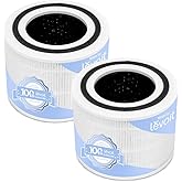 LEVOIT Genuine Core300-P Replacement Filter, Core 300-RF Air Purifier Core300S Filters, Supports HEPA Sleep Mode, High-Efficiency Activated Carbon for Removal of Smoke, Odor, Allergens, Pollen,2 Pack