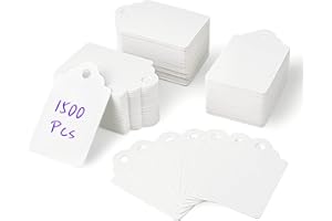 GWYBKQ 1500 Pieces Unstrung White Price Tags, Writable Marking Tags, Merchandise Jewelry Tags for Sale (1.75 x 1.1 Inch)