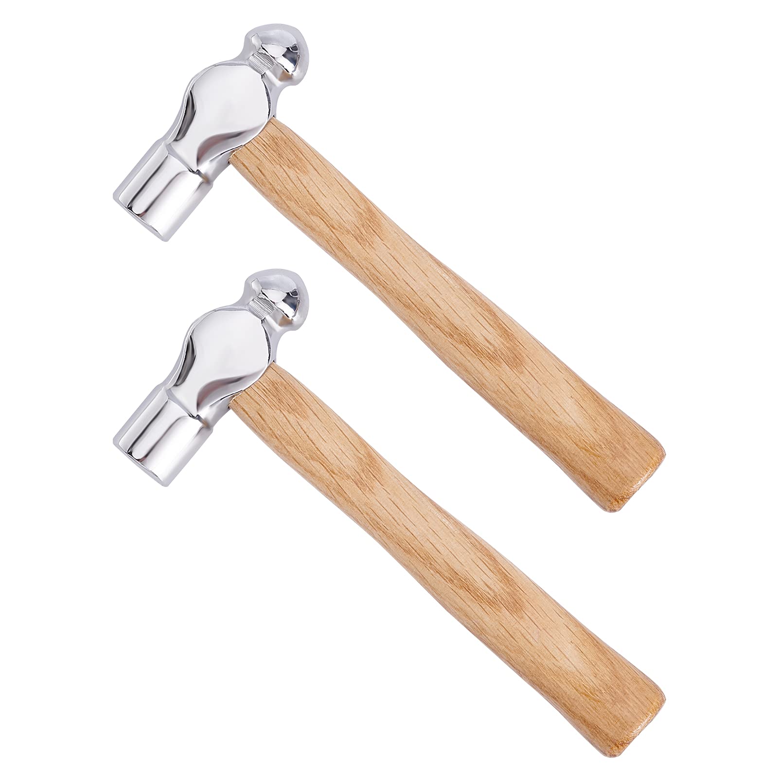 PandaHall 2pcs Ball Peen Hammer 4oz Carbon Steel Hammer Metal Jewellery Hammer Dual-Sided Metal Hammer Portable Steel Hammer for Household Workshop Metal Forming Repairing Stamping, 15.5cm/6.1"