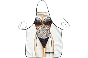 HAKSEN Cooking Kitchen Aprons for Women Men Chef, Funny Apron, Red Swim Trunks Man