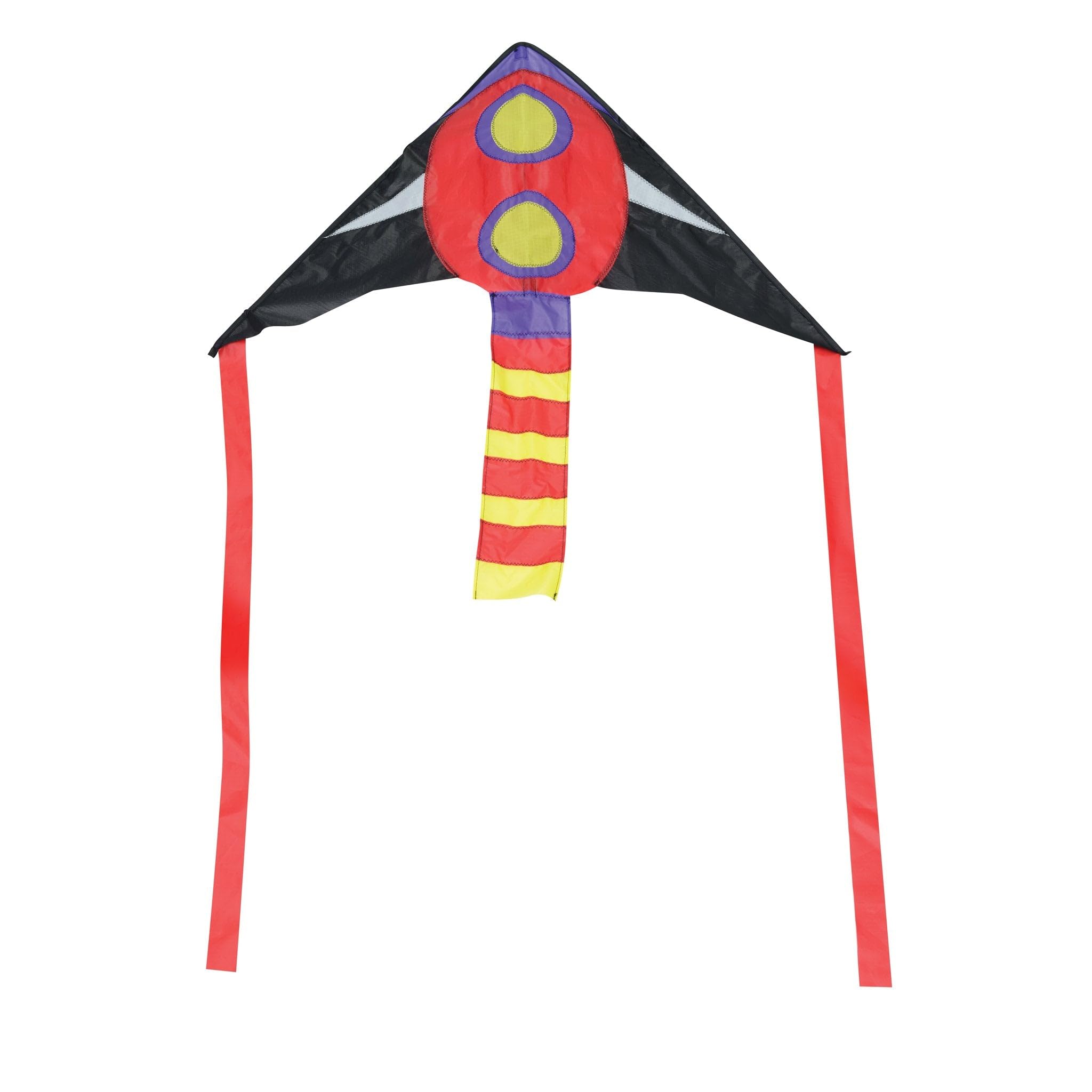 BROOKITE from Peterkin | Spaceship Kite | Multicolour - 79cm x 75cm - Spinnaker Nylon Kite with 1 handle | Kites | Outdoor Toys | Sports & Leisure | Ages 3+