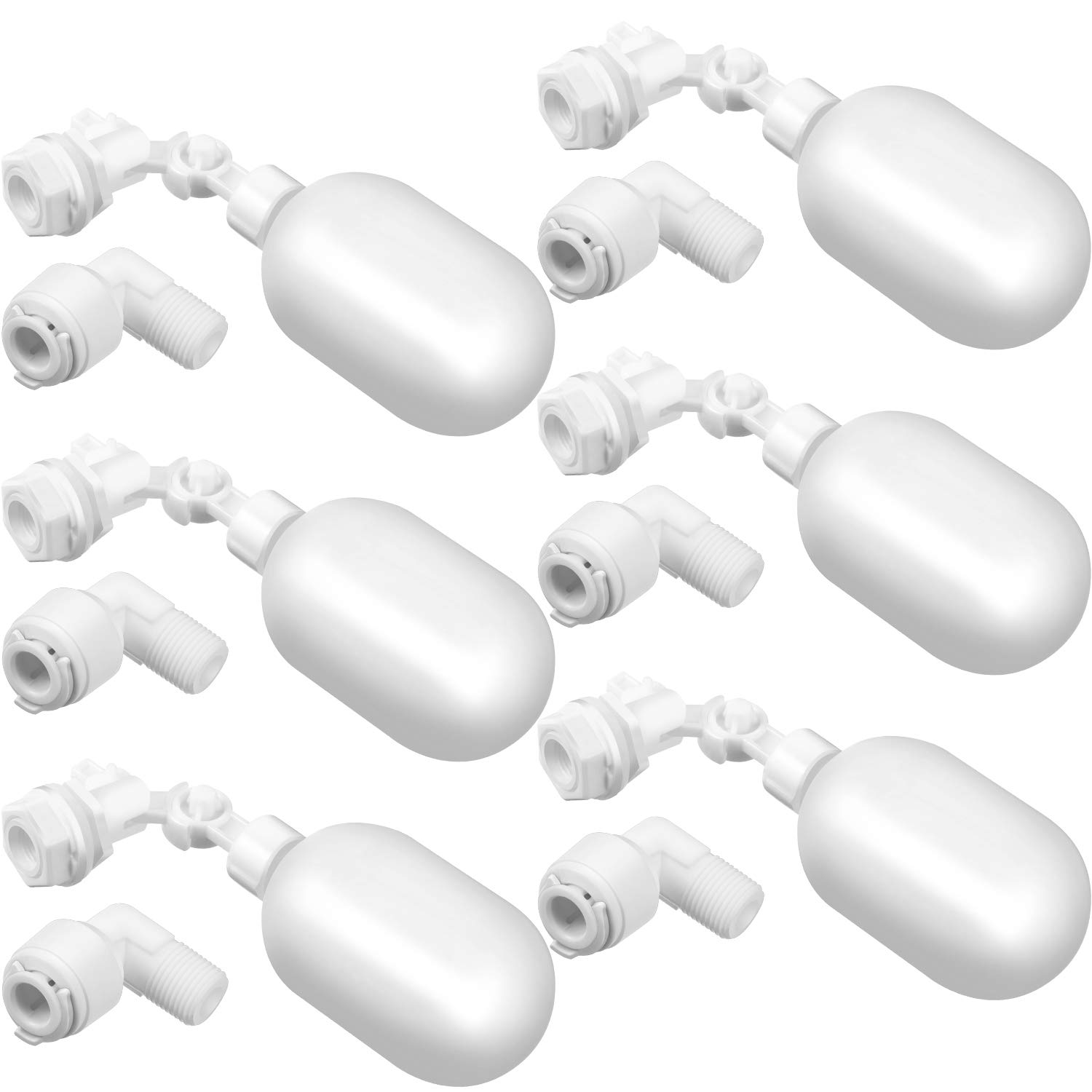 Photo 1 of Mudder 6 Pack Float Ball Valve 1/4 Inch Adjustable Plastic Water Filter Float Valve for Ponds, Water Tank, Pump, Trough, Aquariums, Aquaculture, Reservoir