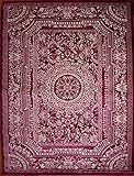 Purple Plum Traditional French Floral Wool Persian Area Rugs 2'2 x 3 Door Mat