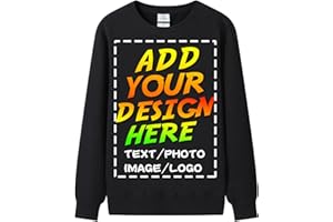 huale POD Custom Personalized Crew Neck Sweatshirt for Men Women - Add Your Own Design with Photo & Text - Front & Back Print