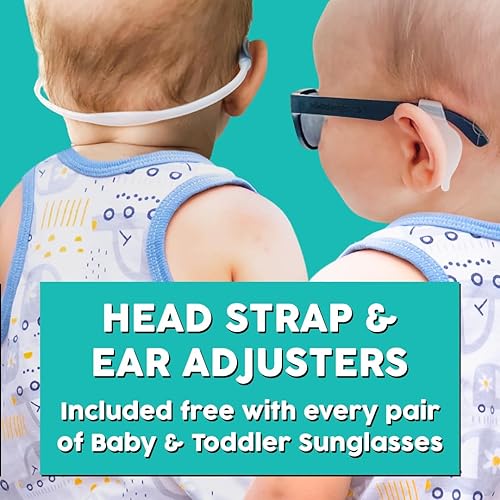 ROSHAMBO Unbreakable Baby Sunglasses with Strap BPA-free – Girls Boys 0-24  months Infants – Polarized Lens, As
