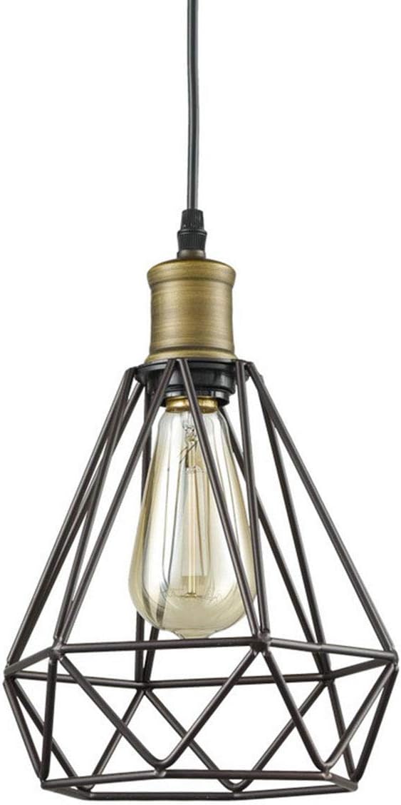 Farmhouse Plug in Pendant Light with On/Off Switch Wire Caged Hanging Pendant Lamp - - 