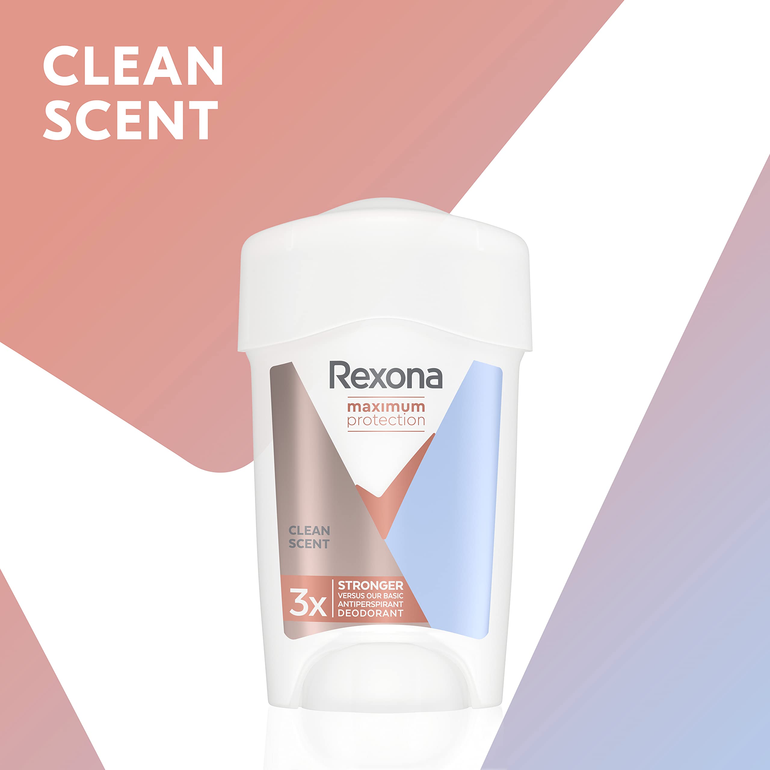 Rexona Women Maximum Protection Anti Transpirant Deo Creme Clean Scent Deodorant mit 96 Stunden Schutz gegen starkes Schwitzen und Geruch mit 3x Schutz bei Stress, Hitze & Bewegung 45 ml 5