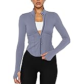 Waitfairy Workout Jackets for Woman Slim Fit Cropped Athletic Jacket Women Lightweight Zip Up Jacket for Yoga Gym Running