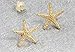 Vnox Jewelry Stainless Steel Trendy Starfish Shape Ear Stud Earring for Women,Gold Plated,15mm