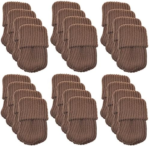 Sindele 24pcs Knitting Wool Furniture Socks/Chair Leg Floor Protector (Coffee)
