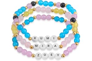 GRBeid for KPop Demon Hunters Inspired Merch Bracelets 3 Sets, for Huntrix K-Pop Saja Boys Merchandise for Rumi Mira Zoey Fans Cosplay Gifts Outfit Accessories Friendship Jewelry for Women