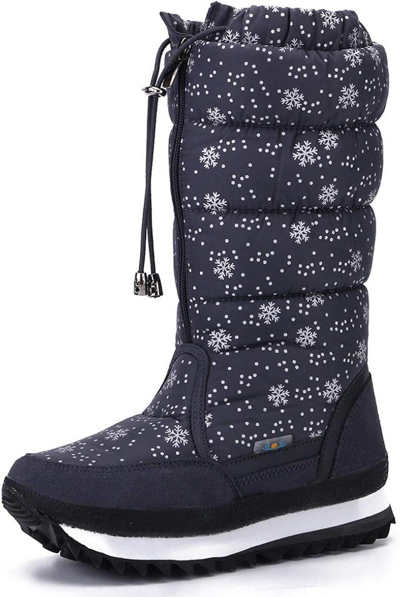  | DADAWEN Women's Winter Waterproof Fur Lined Frosty Snow Boots | Snow Boots