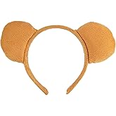 Totelux Bear Ears Headband for Women Cute Animal Hair Band Brown Ear Hair Accessories for Makeup Face Washing Festive Halloween Party Supplies