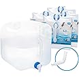 ITRAZ Collapsible Water Container Jug, 4×5.3 Gallon No BPA Water Storage Carrier with Spigot, for Camping Hiking Backpacking RV Outdoors and Emergency, Foldable Portable Survival Kits for Hurricanes
