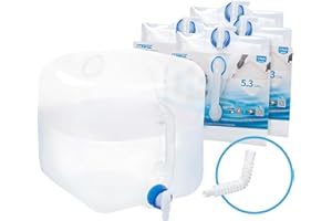 ITRAZ Collapsible Water Container Jug, 4×5.3 Gallon No BPA Water Storage Carrier with Spigot, for Camping Hiking Backpacking RV Outdoors and Emergency, Foldable Portable Survival Kits for Hurricanes