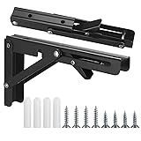 TOOINKCV 2 Pcs Folding Shelf Brackets, 8 Inch Heavy