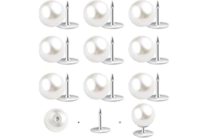 ZLMCUJE 10 Sets Pearl Buttons No Sew Buttons Pearl Brooch Pins Fixed Pins No Tool Removable Reusable for Shirt Blouse Dress Sweater Shawl,for Women (10mm)