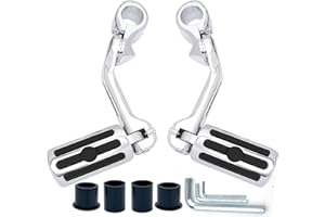Haaifroe 1.25" Highway Footpegs, Adjustable Long Angled Pegs w/Mounts Fit for Harley Touring Street Glide Electra Glide Road 